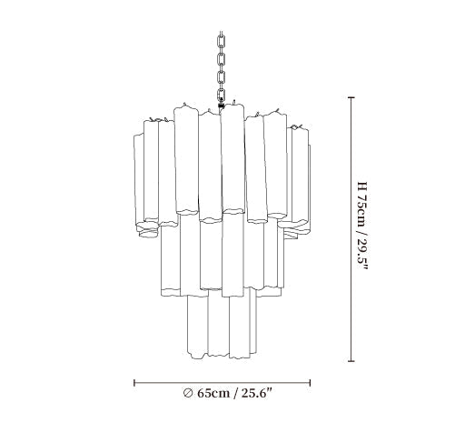 Rose Tubes Glass Chandelier
