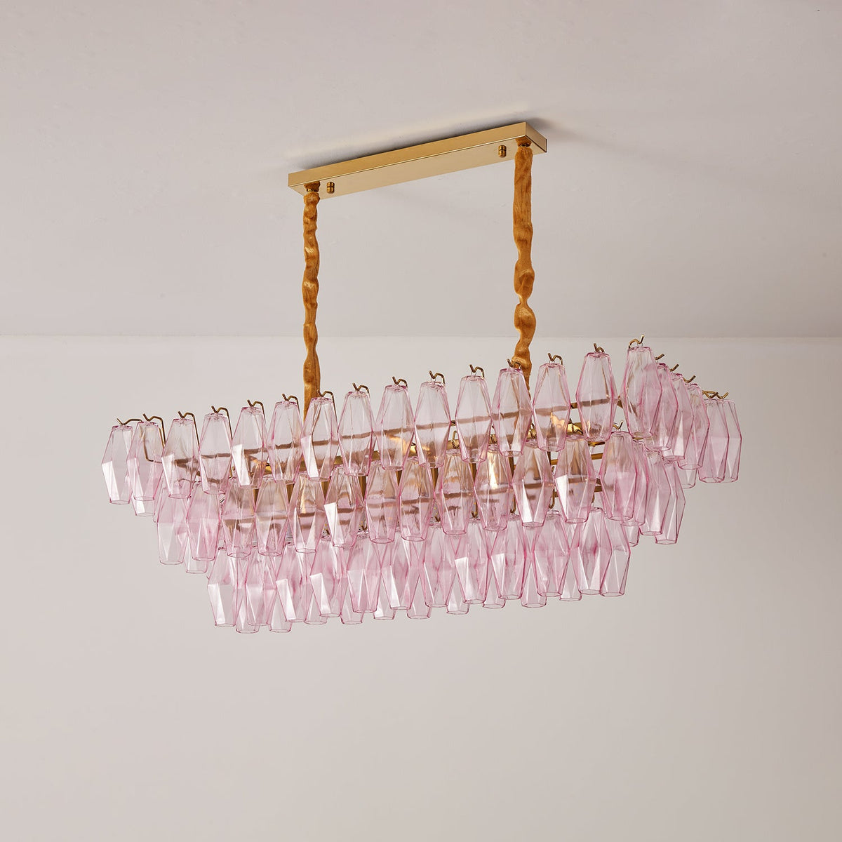 Rose Prism Glass Chandelier