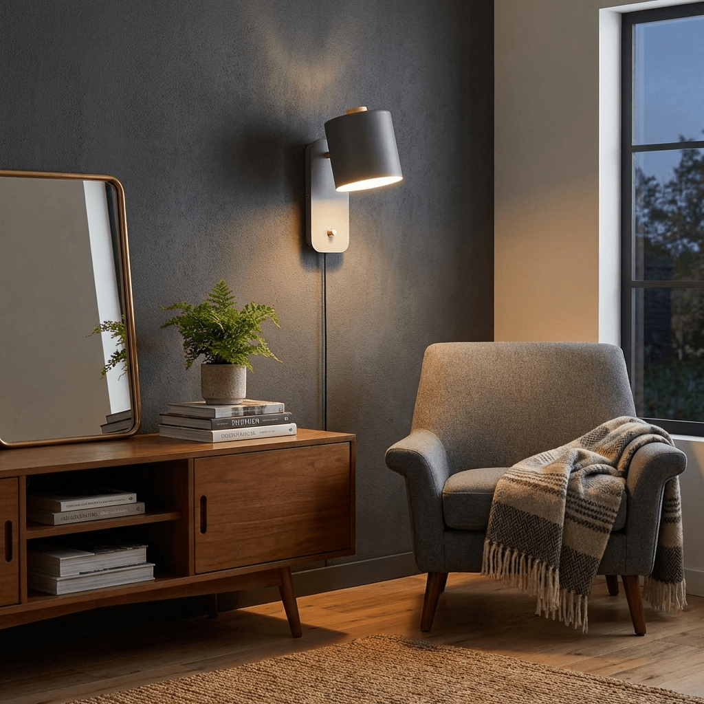 Rotatable Cylinder Plug - in Wall Lamp