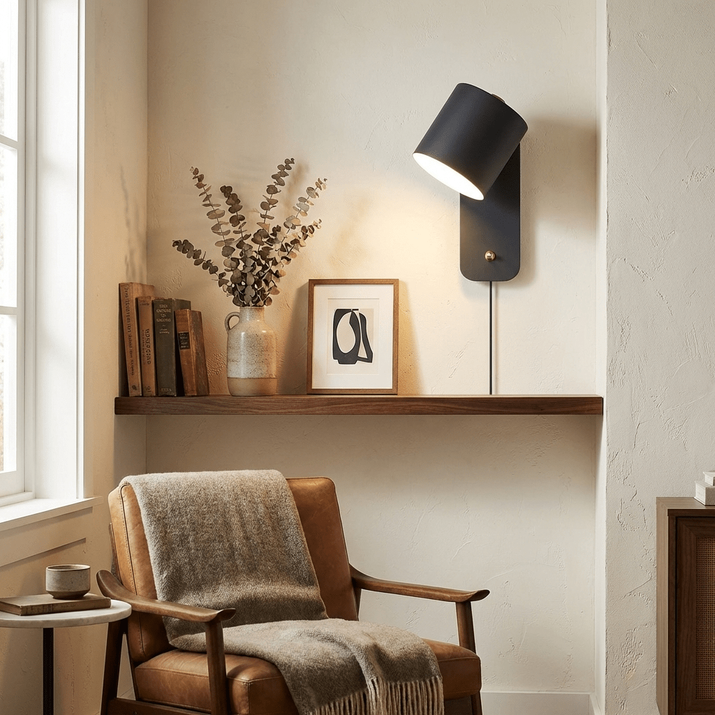 Rotatable Cylinder Plug - in Wall Lamp