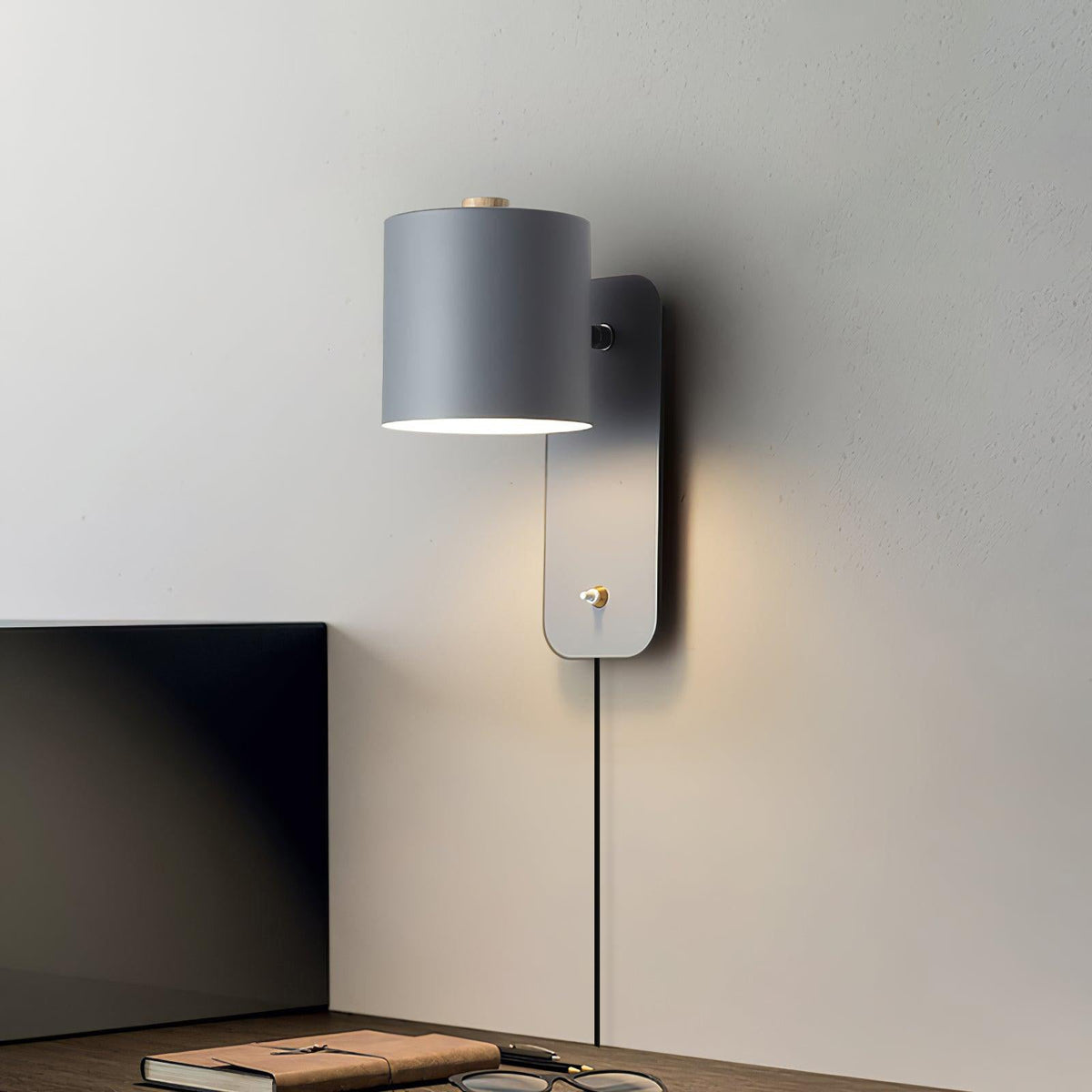 Rotatable Cylinder Plug - in Wall Lamp
