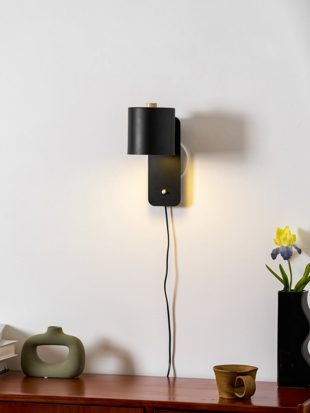 Rotatable Cylinder Plug - in Wall Lamp