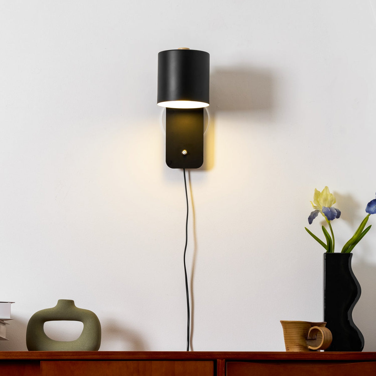 Rotatable Cylinder Plug - in Wall Lamp