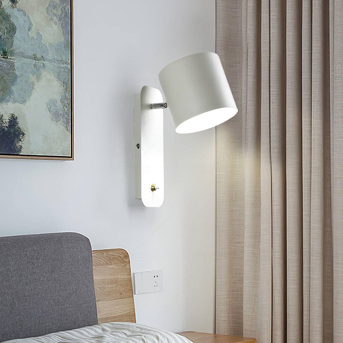 Rotatable Cylinder Plug - in Wall Lamp