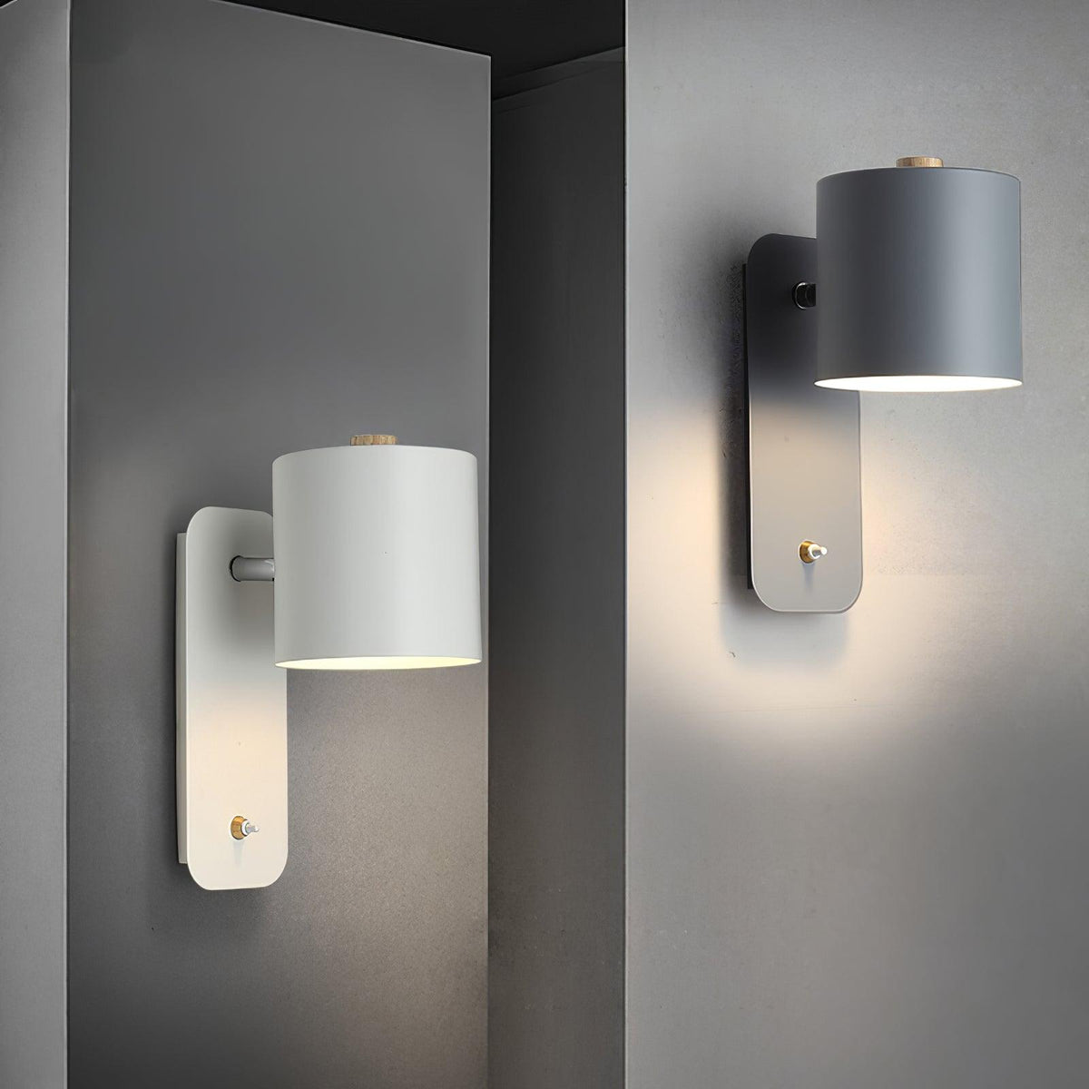 Rotatable Cylinder Plug - in Wall Lamp