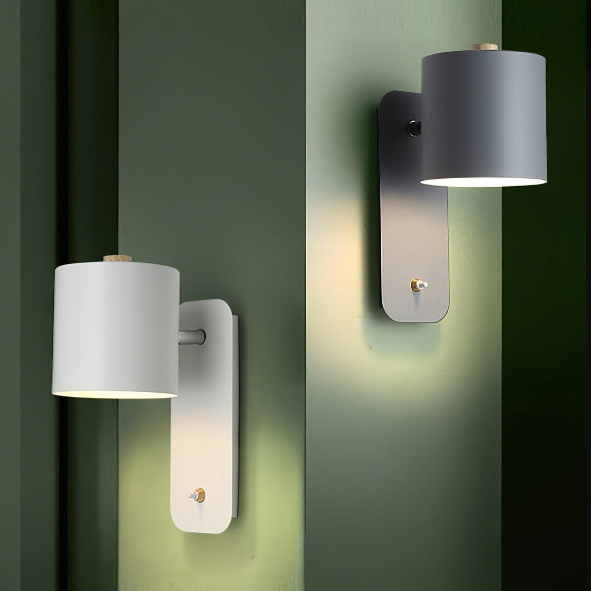 Rotatable Cylinder Plug - in Wall Lamp