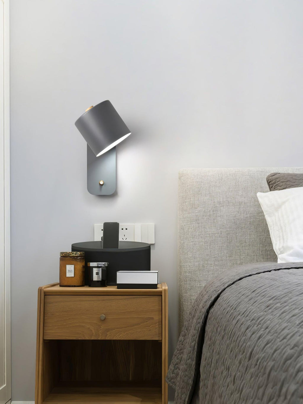 Rotatable Cylinder Plug - in Wall Lamp