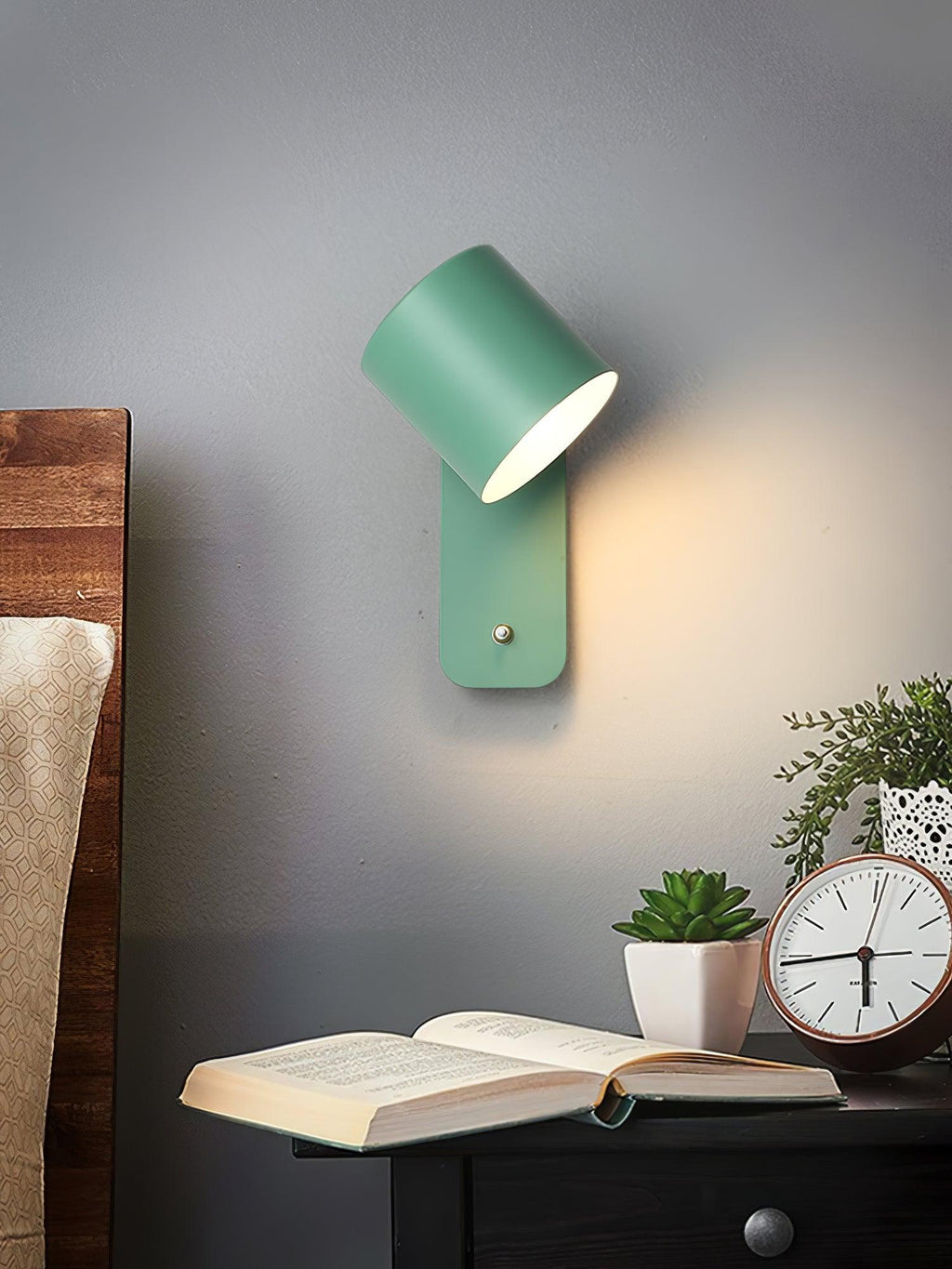 Rotatable Cylinder Plug - in Wall Lamp