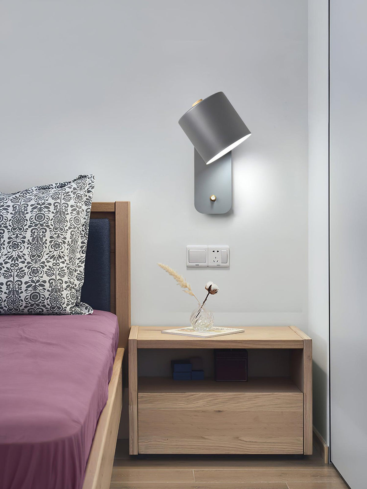 Rotatable Cylinder Plug - in Wall Lamp