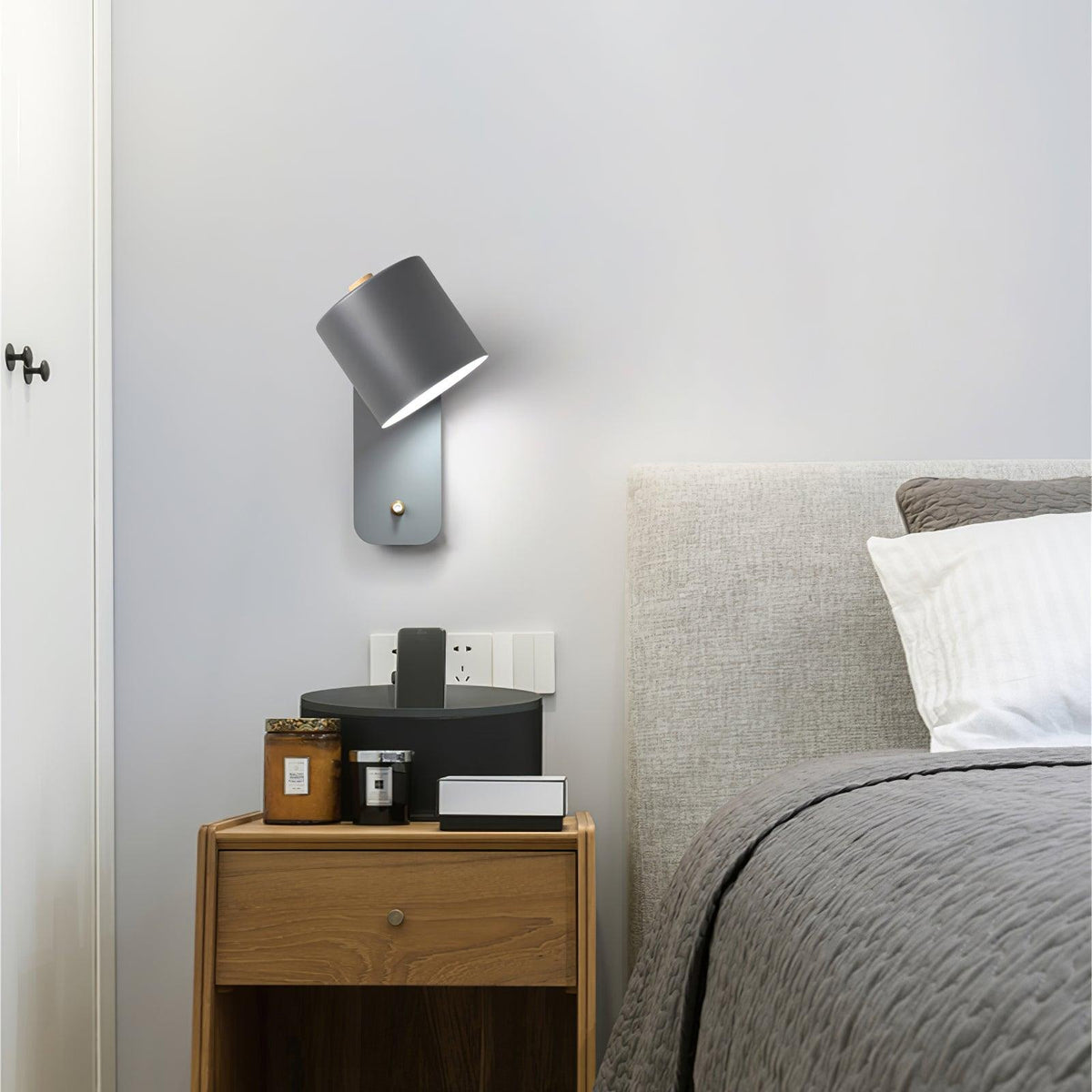 Rotatable Cylinder Plug - in Wall Lamp