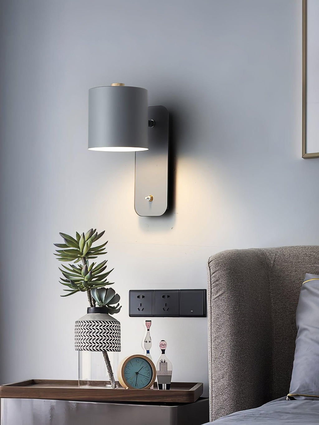 Rotatable Cylinder Plug - in Wall Lamp