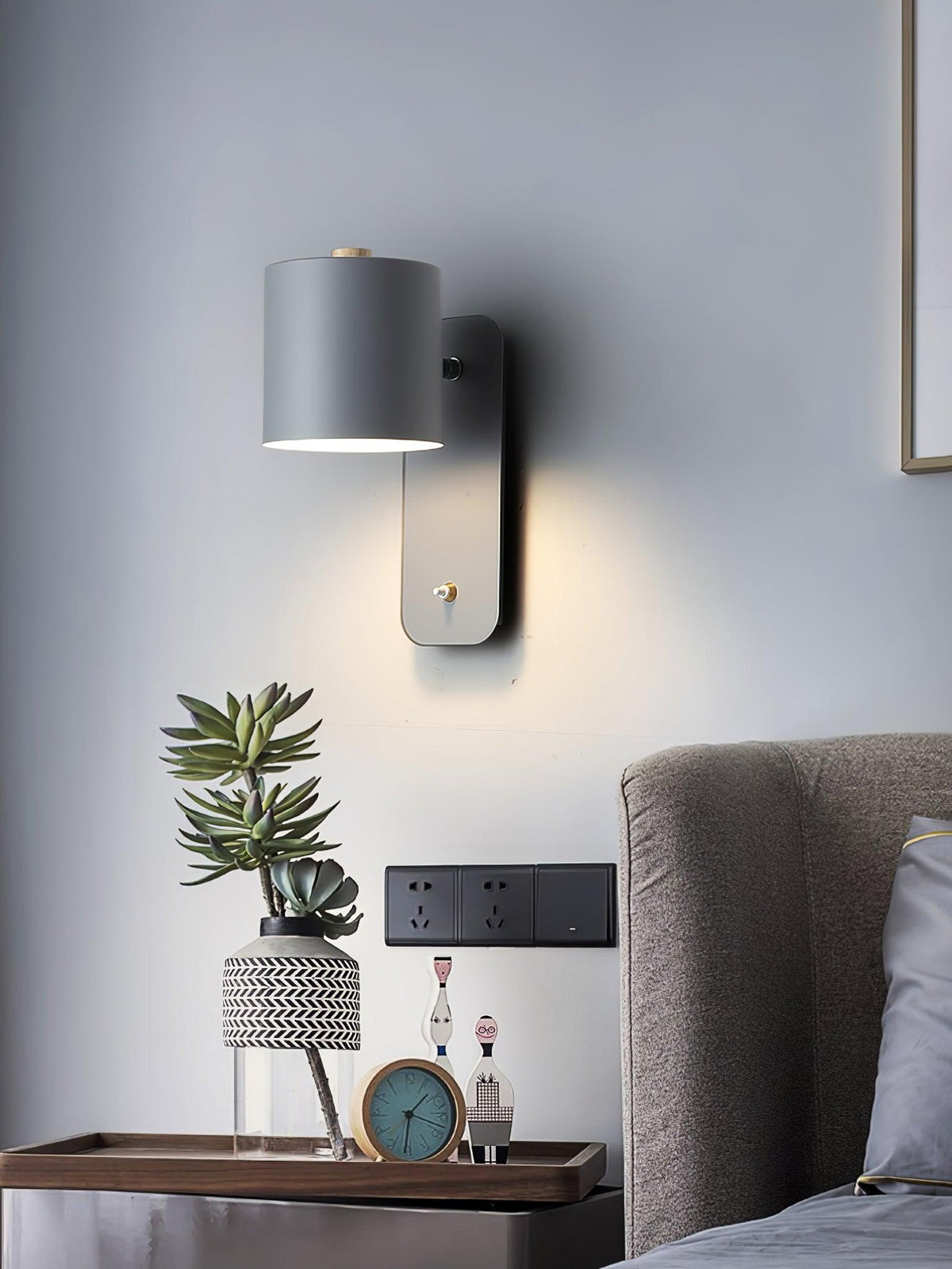 Rotatable Cylinder Plug - in Wall Lamp