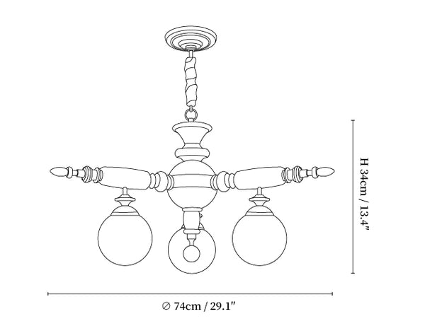 Rotating Stick Chandelier