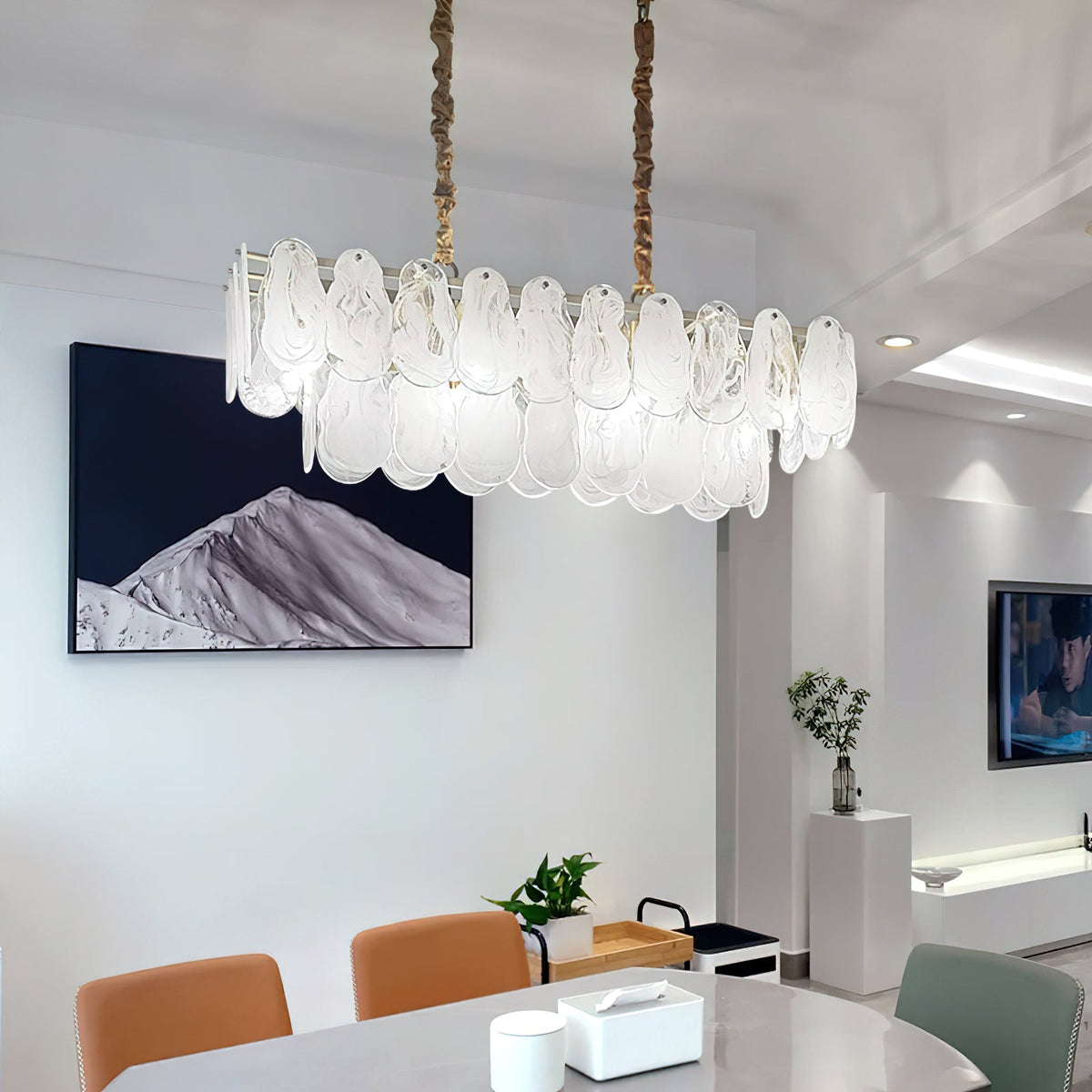 Round Cloud Glass Chandelier