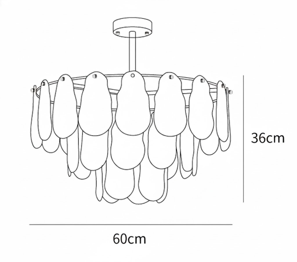 Round Cloud Glass Chandelier
