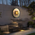 Asian Style Round Garden Wall Light