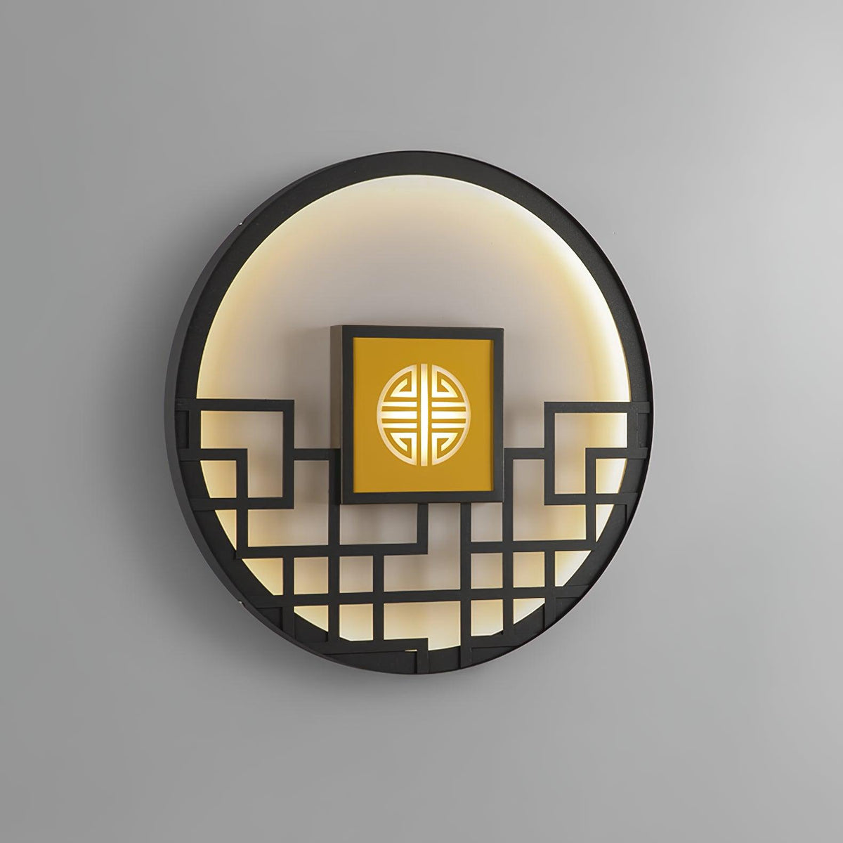 Asian Style Round Garden Wall Light