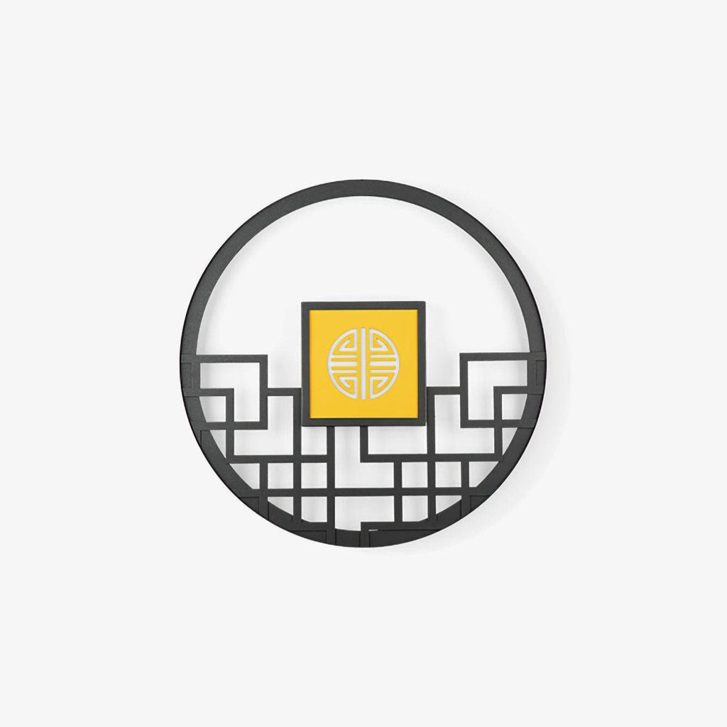 Asian Style Round Garden Wall Light