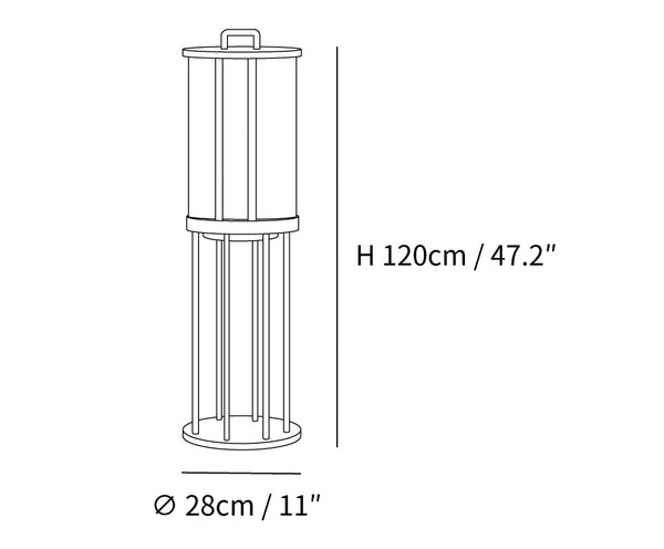 Round Pillar Acrylic Lantern Outdoor Lamp