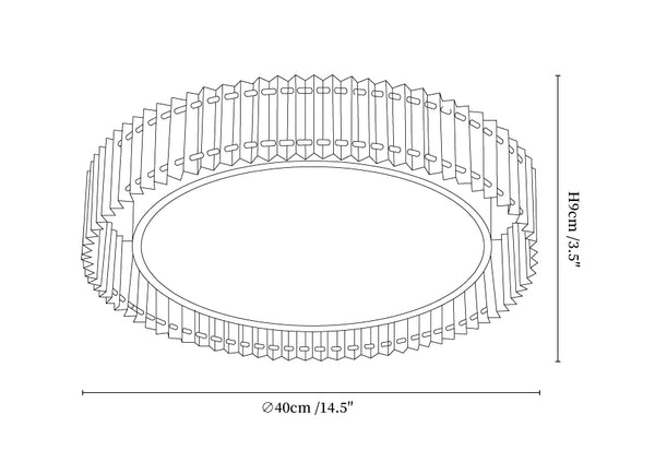 Round Pleated Ceiling Lamp