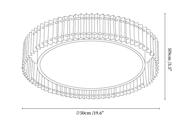 Round Pleated Ceiling Lamp
