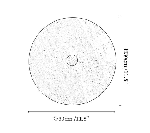 Round Travertine Disk Wall Lamp