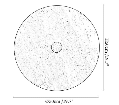 Round Travertine Disk Wall Lamp