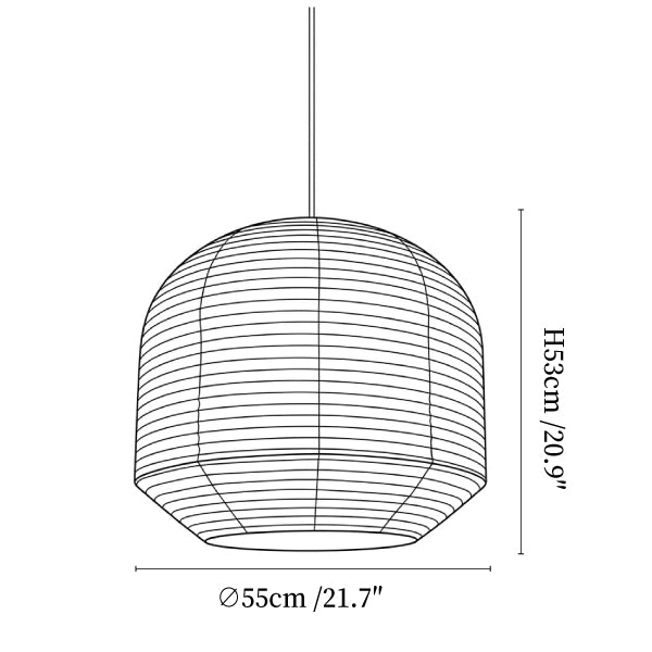 Rounded Paper Pendant Lamp