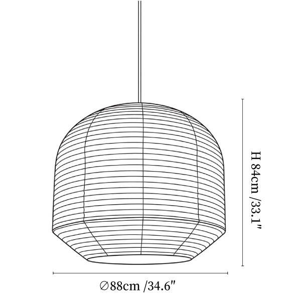 Rounded Paper Pendant Lamp