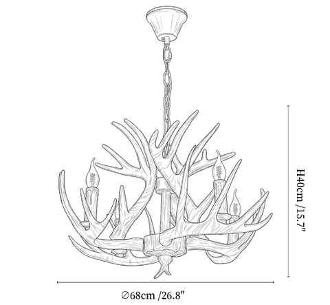 Rustic Antler Lodge Chandelier