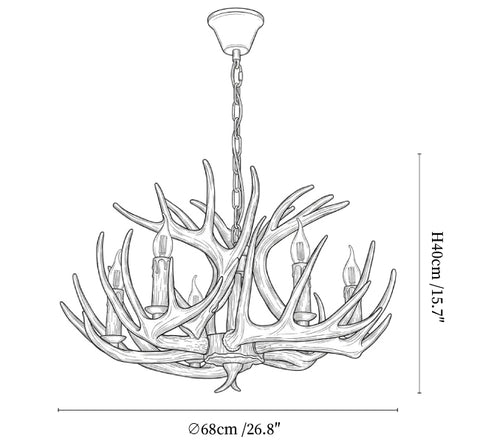Rustic Antler Lodge Chandelier