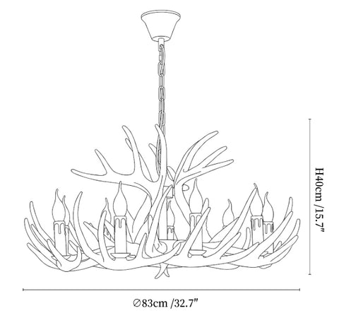 Rustic Antler Lodge Chandelier
