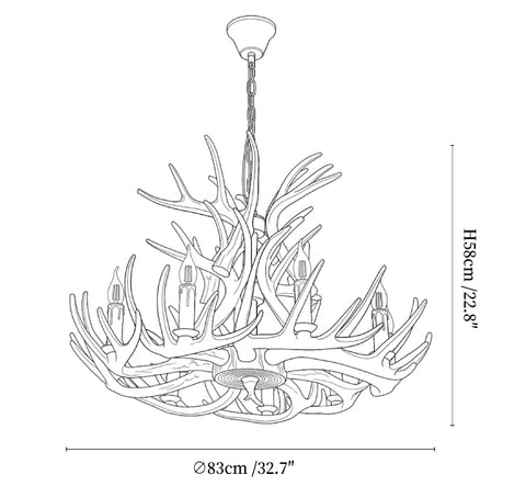 Rustic Antler Lodge Chandelier