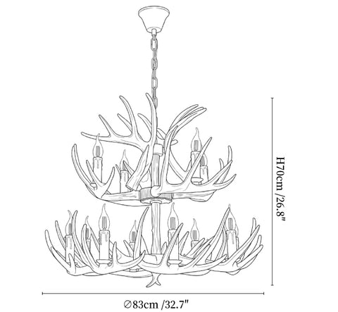 Rustic Antler Lodge Chandelier