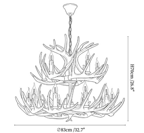 Rustic Antler Lodge Chandelier