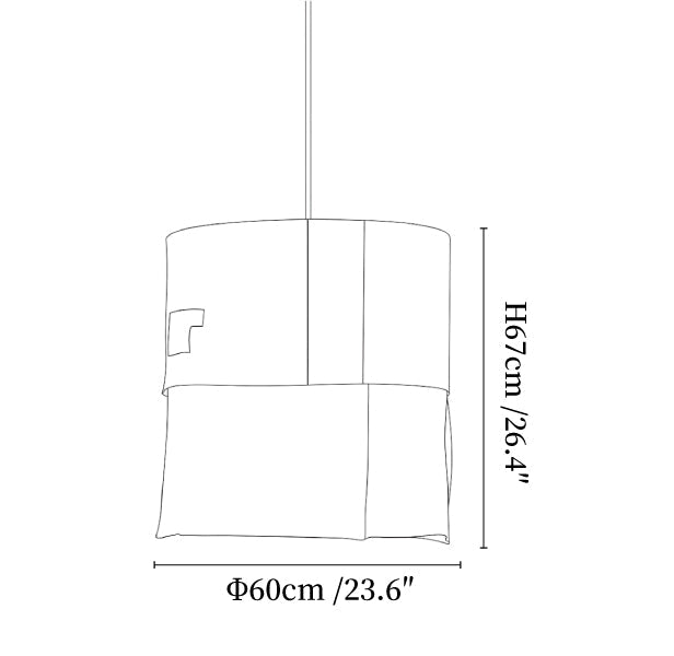 Saffron Tapered Fabric Pendant Lamp