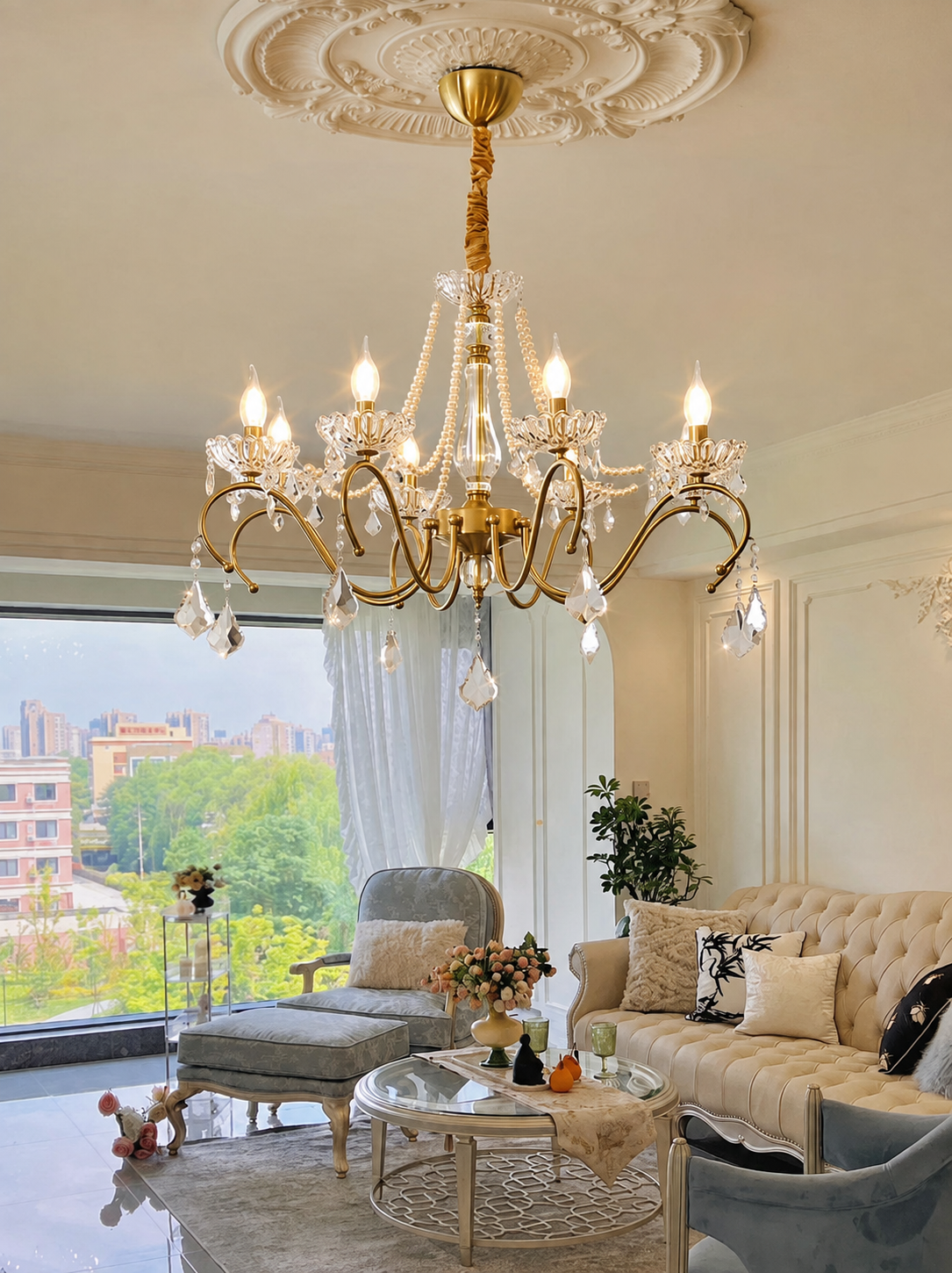 Sapphire Crystal Chandelier