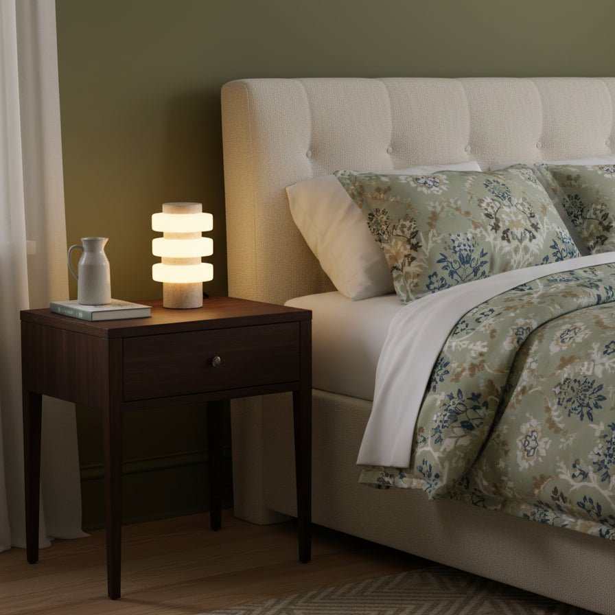 Saturn Travertine Table Lamp