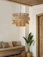 Savanna Tiered Raffia Pendant Lamp
