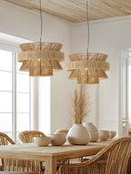 Savanna Tiered Raffia Pendant Lamp