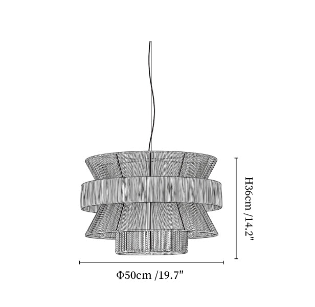 Savanna Tiered Raffia Pendant Lamp