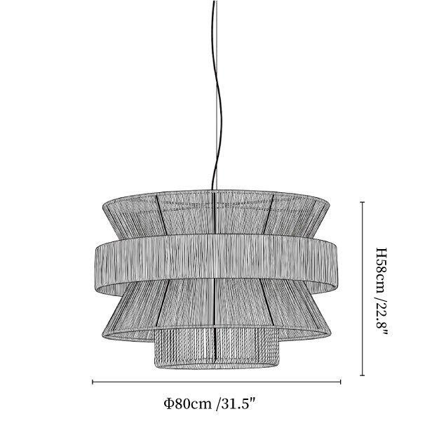 Savanna Tiered Raffia Pendant Lamp