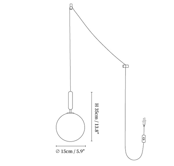 Scandiluxe Brass Pendant Swag Light