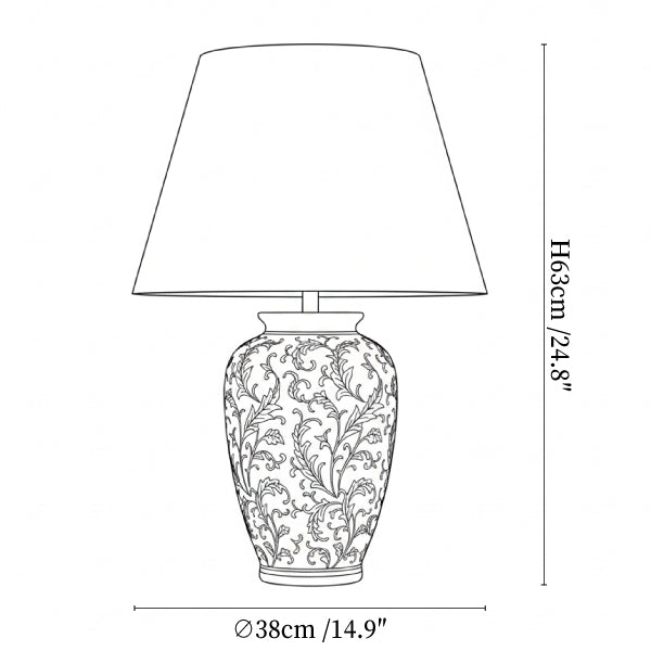 Scarlet Vine Ceramic Table Lamp