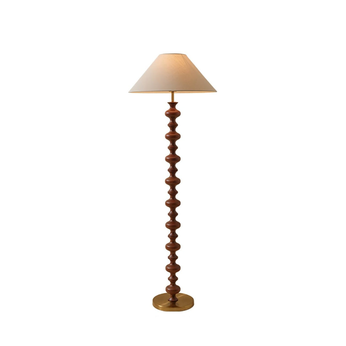 Sculpted Rhythm Wood Floor Lamp
