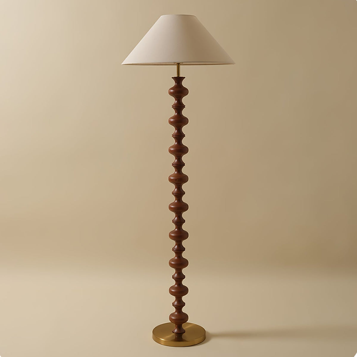 Sculpted Rhythm Wood Floor Lamp
