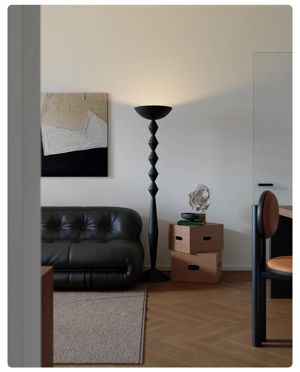 Sculptural Geometric Stack Floor Lamp
