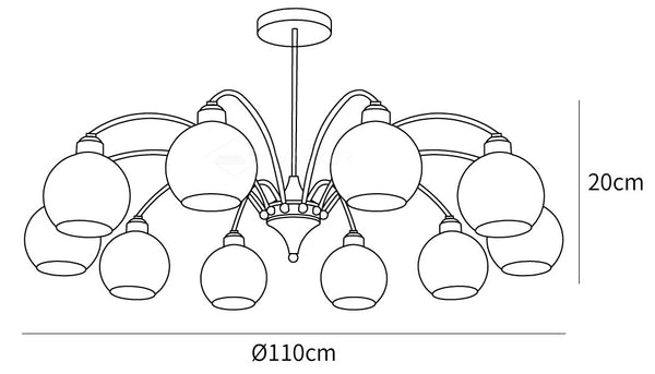 Sculptural Glass Chandelier