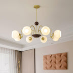 Sculptural Glass Ribbed Chandelier