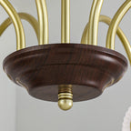 Sculptural Glass Ribbed Chandelier